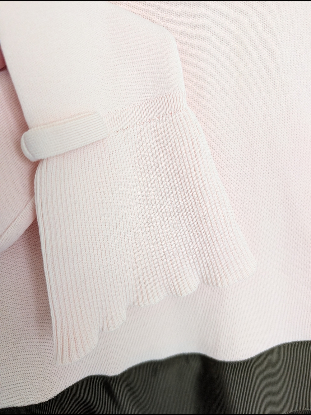 Ted Baker Zadi Knitted Frill Full Skirt Dress Size 2/US 6 Khaki Pink Green NWT - Picture 4 of 15